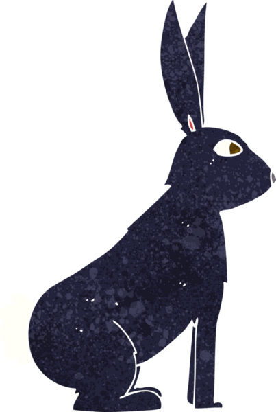 Bir insan tarafından çizilmiş çizgi film tavşanı