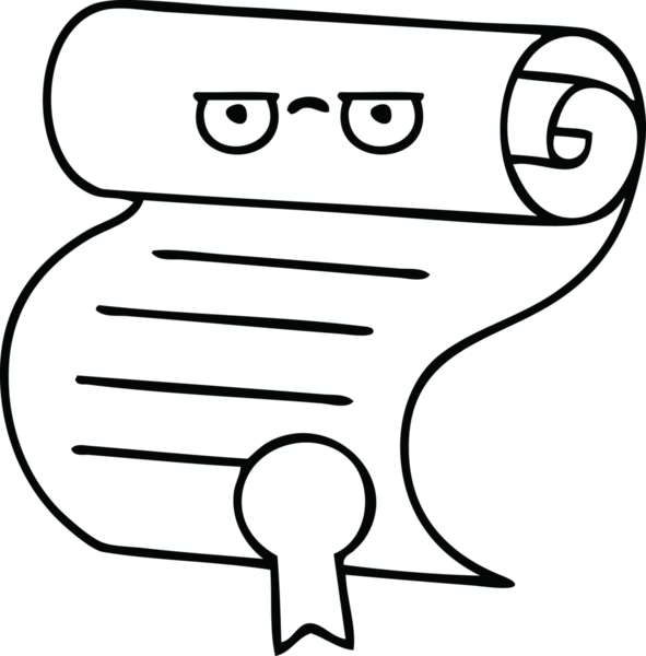 Bir insan tarafından çizilen sözleşmenin çizgi çizimi