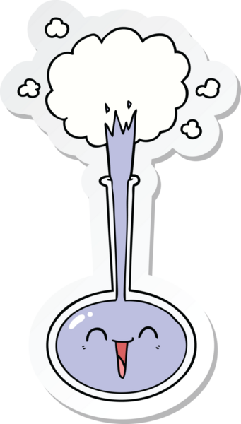 Bir insan tarafından çizilmiş bir karikatür bilim deneyinin çıkartması.