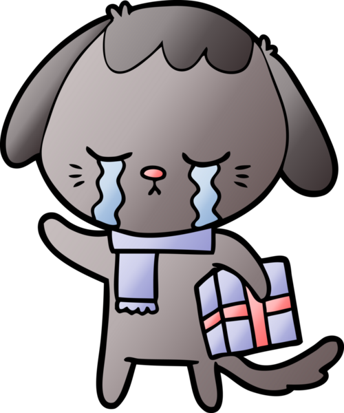 Bir insan tarafından çizilmiş ağlayan bir köpek.