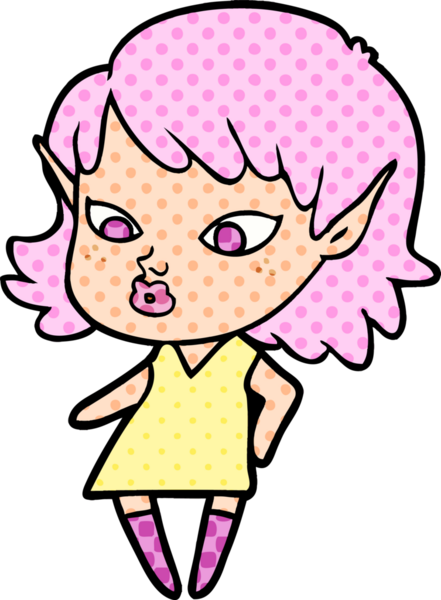 Bir insan tarafından çizilmiş güzel elf kızı.