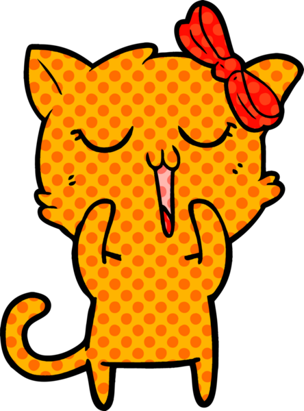 Bir insan tarafından çizilmiş çizgi film kedisi.