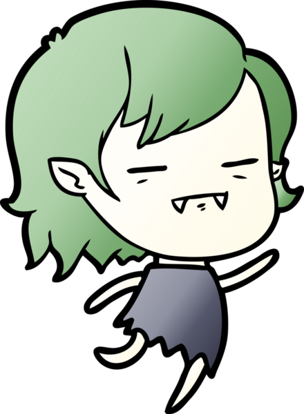 Bir insan tarafından çizilmiş ölümsüz vampir kız çizgi filmi.