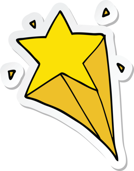 Bir insan tarafından çizilmiş bir çizgi film yıldızının çıkartması.