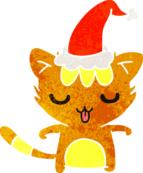 Bir insan tarafından çizilmiş kawaii kedisinin eski bir karikatürü.