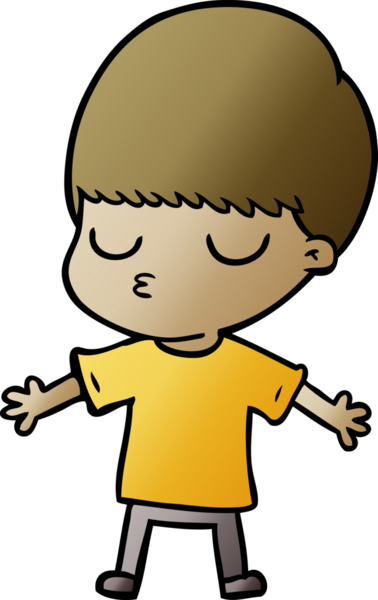 Bir insan tarafından çizilmiş sakin çocuk çizgi filmi.