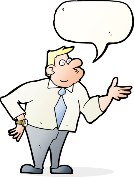 karikatür işadamı bir insan tarafından çizilmiş konuşma balonuyla soru soruyor