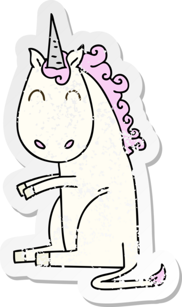 Bir insan tarafından çizilmiş tek boynuzlu atın garip bir el yazısı.