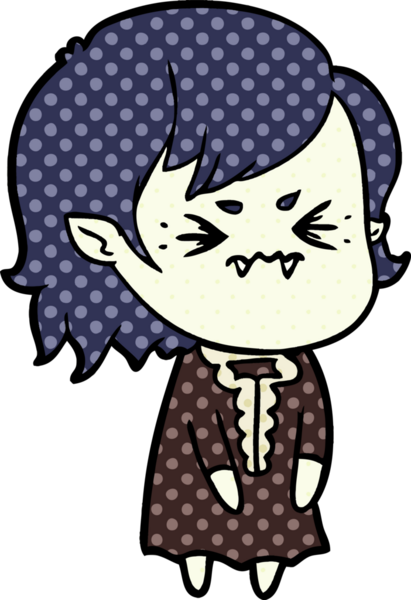 Bir insan tarafından çizilmiş kızgın vampir kız.