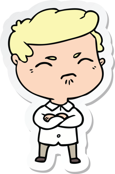 Bir insan tarafından çizilmiş bir karikatür çıkartması.