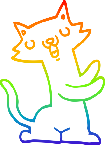 gökkuşağı gradyanı çizimi bir insan tarafından çizilmiş çizgi film kedisi