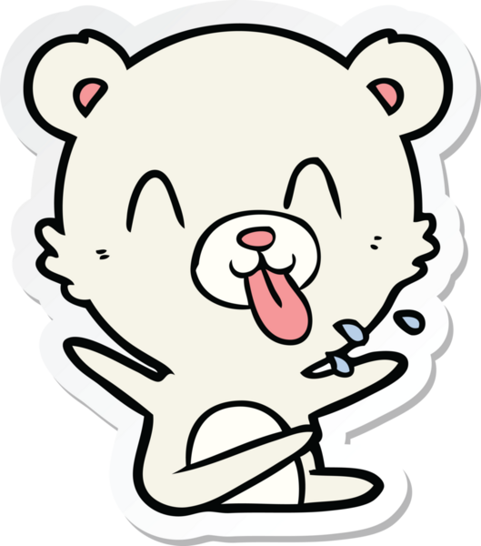 Bir insan tarafından çizilmiş kaba bir kutup ayısının çıkartması.