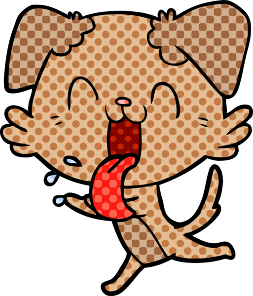 Bir insan tarafından çizilmiş nefes nefese bir köpek.