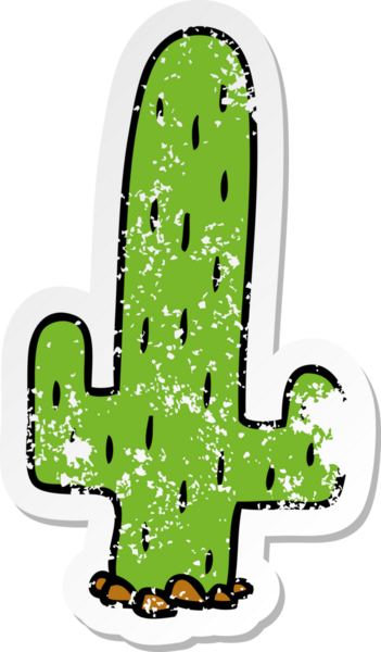 İnsan eliyle çizilmiş bir kaktüsün karikatürü.