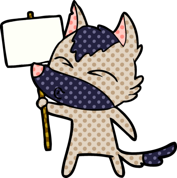 Bir insan tarafından çizilmiş protestolu bir kurt.