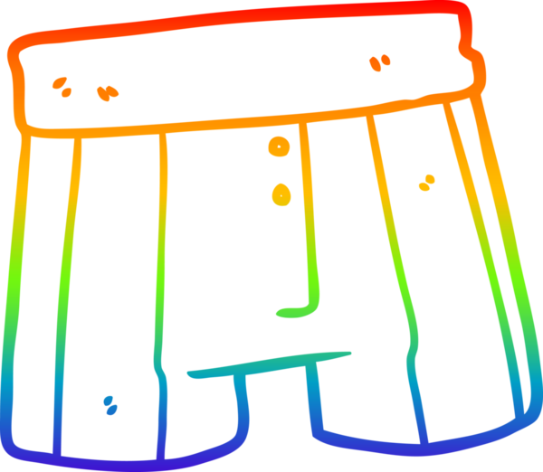 gökkuşağı gradyan çizgisi bir insan tarafından çizilmiş bir boxer şortu