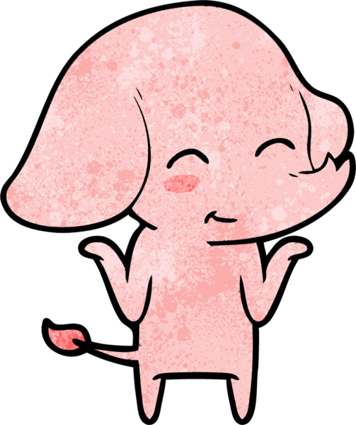 Bir insan tarafından çizilmiş şirin bir fil.