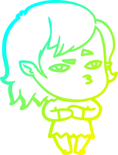 Bir insan tarafından çizilmiş bir vampir kız çizgi filmi.