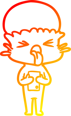 Bir insan tarafından çizilmiş iğrenç bir çizgi film uzaylısının sıcak çizgi çizimi.