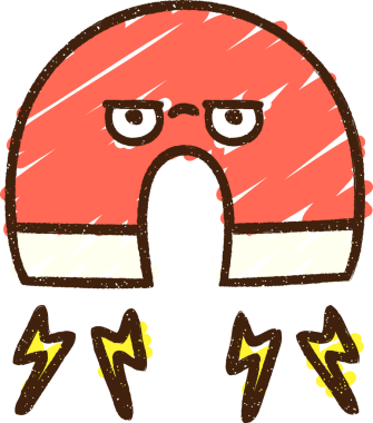 Bir insan tarafından çizilen mıknatıs tebeşiri