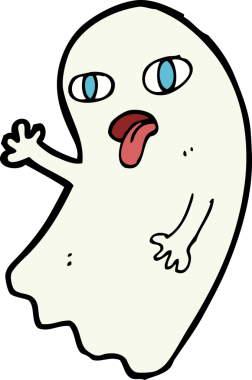 Bir insan tarafından çizilmiş komik çizgi film hayaleti.
