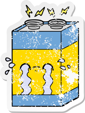 Bir insan tarafından çizilmiş ağlayan bir karikatür çıkartması.