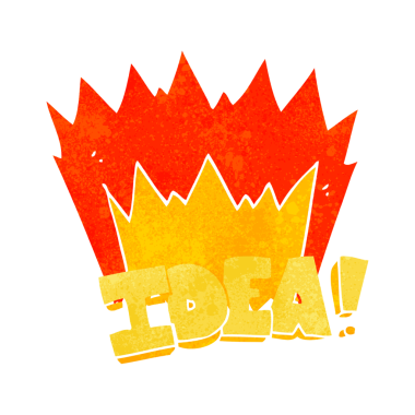 Bir insan tarafından çizilmiş serbest çizim retro karikatür fikri sembolü