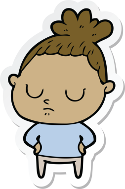 Bir insan tarafından çizilmiş bir karikatür çıkartması.