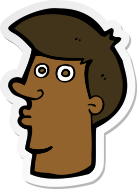 Bir insan tarafından çizilmiş, kafası karışmış bir adamın çıkartması.