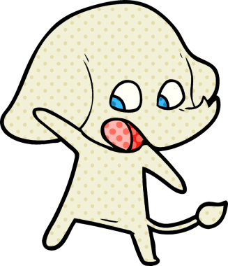 Bir insan tarafından çizilmiş şirin bir fil.