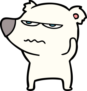 Bir insan tarafından çizilmiş kızgın ayı kutup karikatürü.