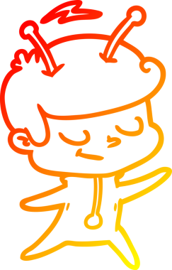 Bir insan tarafından çizilmiş sıcak çizgi film karakteri uzay adamı.