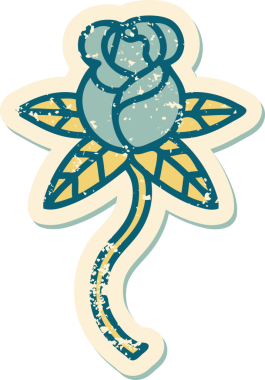 Bir insan tarafından çizilmiş gülün sembolik dövmeli görüntüsü