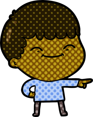 Bir insan tarafından çizilmiş mutlu çocuk çizgi filmi.