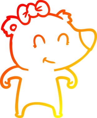 Bir insan tarafından çizilmiş dişi ayı karikatürü.