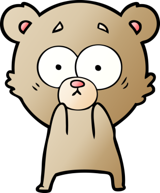 Bir insan tarafından çizilmiş endişeli ayı karikatürü