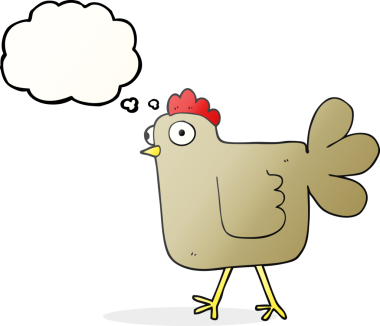 Bir insan tarafından çizilmiş serbest çizim baloncuk çizgi film tavuğu