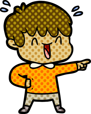 Bir insan tarafından çizilmiş gülen çocuk.