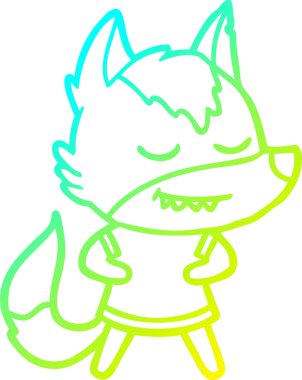 Bir insan tarafından çizilmiş dost canlısı bir kurt kız çizimi.