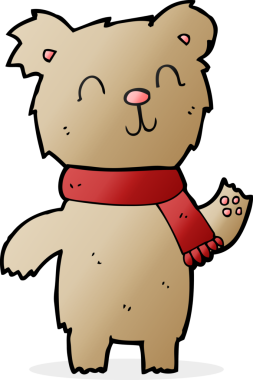 Bir insan tarafından çizilmiş sevimli oyuncak ayı.