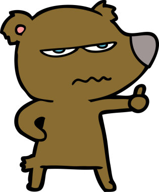 Bir insan tarafından çizilmiş bir çizgi film karakteri.