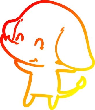 Bir insan tarafından çizilmiş şirin bir fil çizimi.