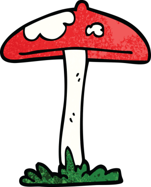 Bir insan tarafından çizilmiş karalama mantarı.