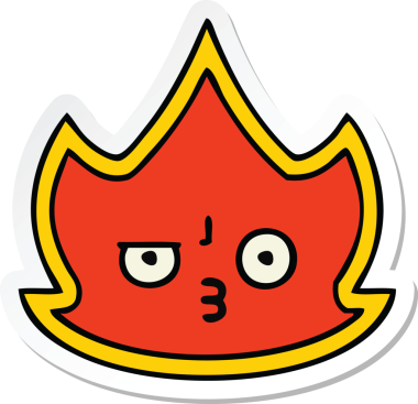 Bir insan tarafından çizilmiş şirin bir çizgi film çıkartması.