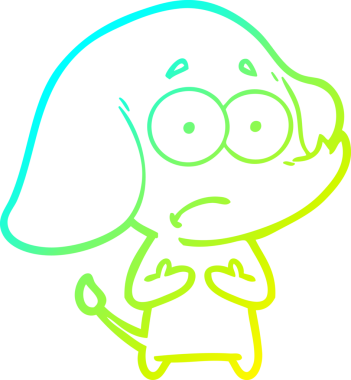 Bir insan tarafından çizilmiş belirsiz bir filin soğuk eğik çizgisi.