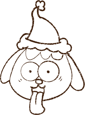 Bir insan tarafından çizilmiş Noel Köpeği Kömürü