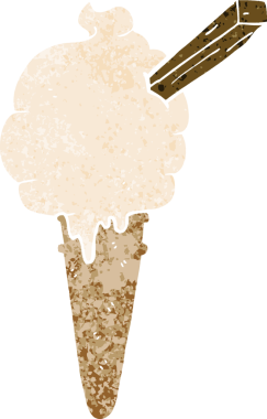 Bir insan tarafından çizilmiş grunge dertli retro tarzı konuşma baloncuklu çizgi film dondurması.