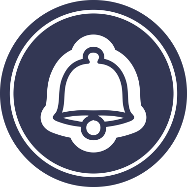 Bir insan tarafından çizilmiş eski bir çan dairesel simgesi