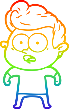 Bir insan tarafından çizilmiş gökkuşağı gradyan çizgi çizimi.