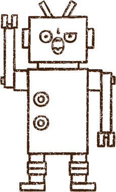Robot Kömür Bir insan tarafından çizilmiş